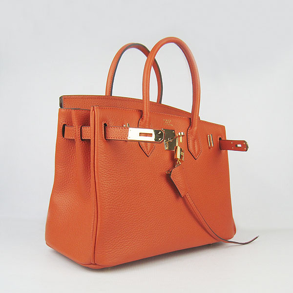 Replica Hermes Birkin 30CM Togo Leather Bag Orange 6088 On Sale